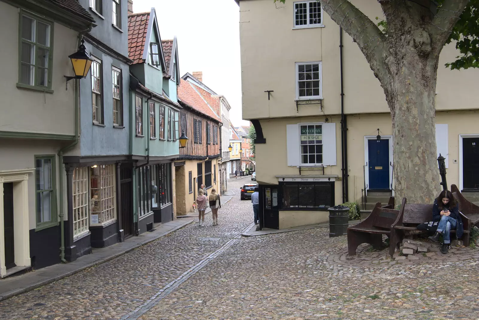 The top of Elm Hill, from Dippy and the City Dinosaur Trail, Norwich, Norfolk - 19th August 2021