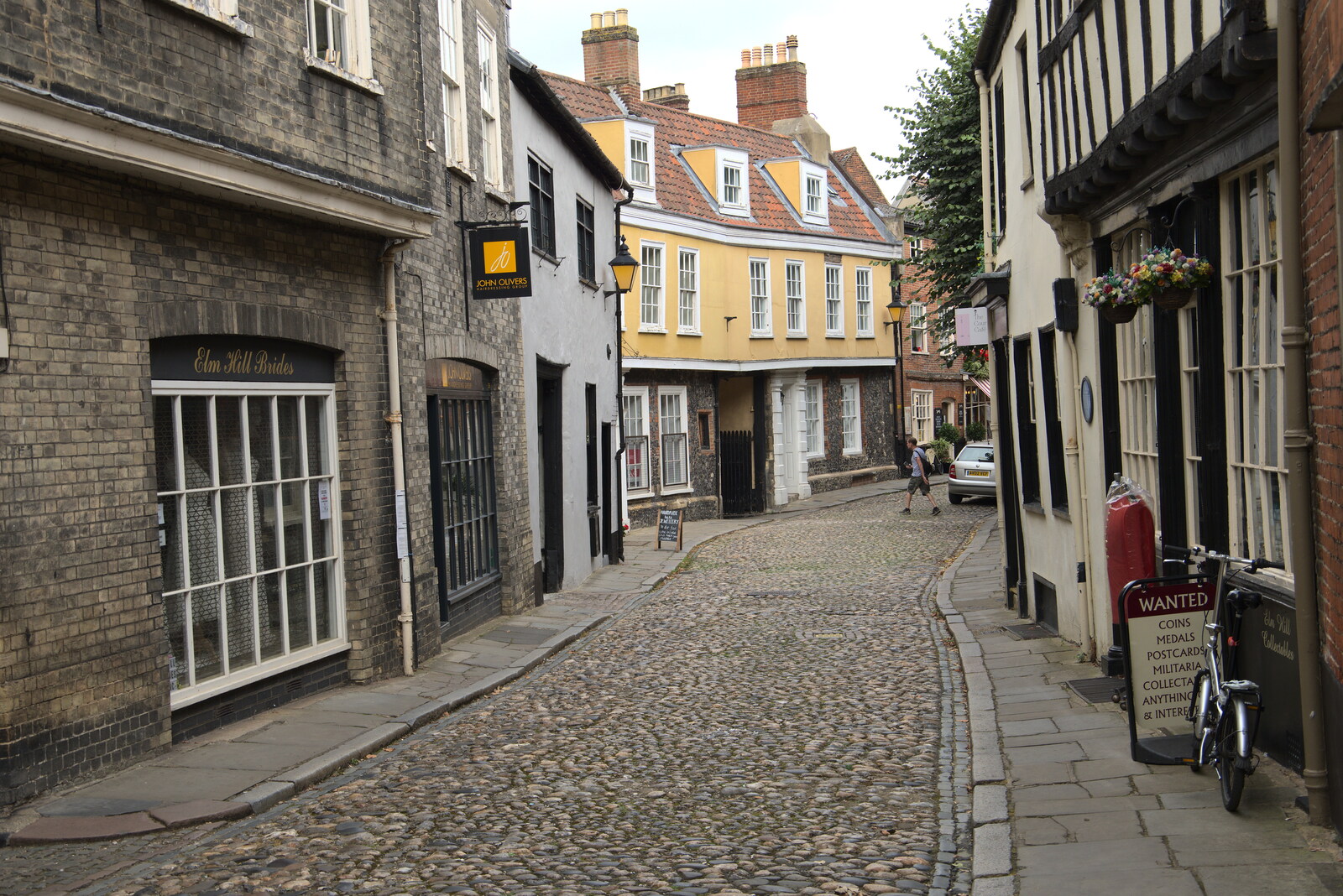 The bottom of Elm Hill from Dippy and the City Dinosaur Trail, Norwich, Norfolk - 19th August 2021