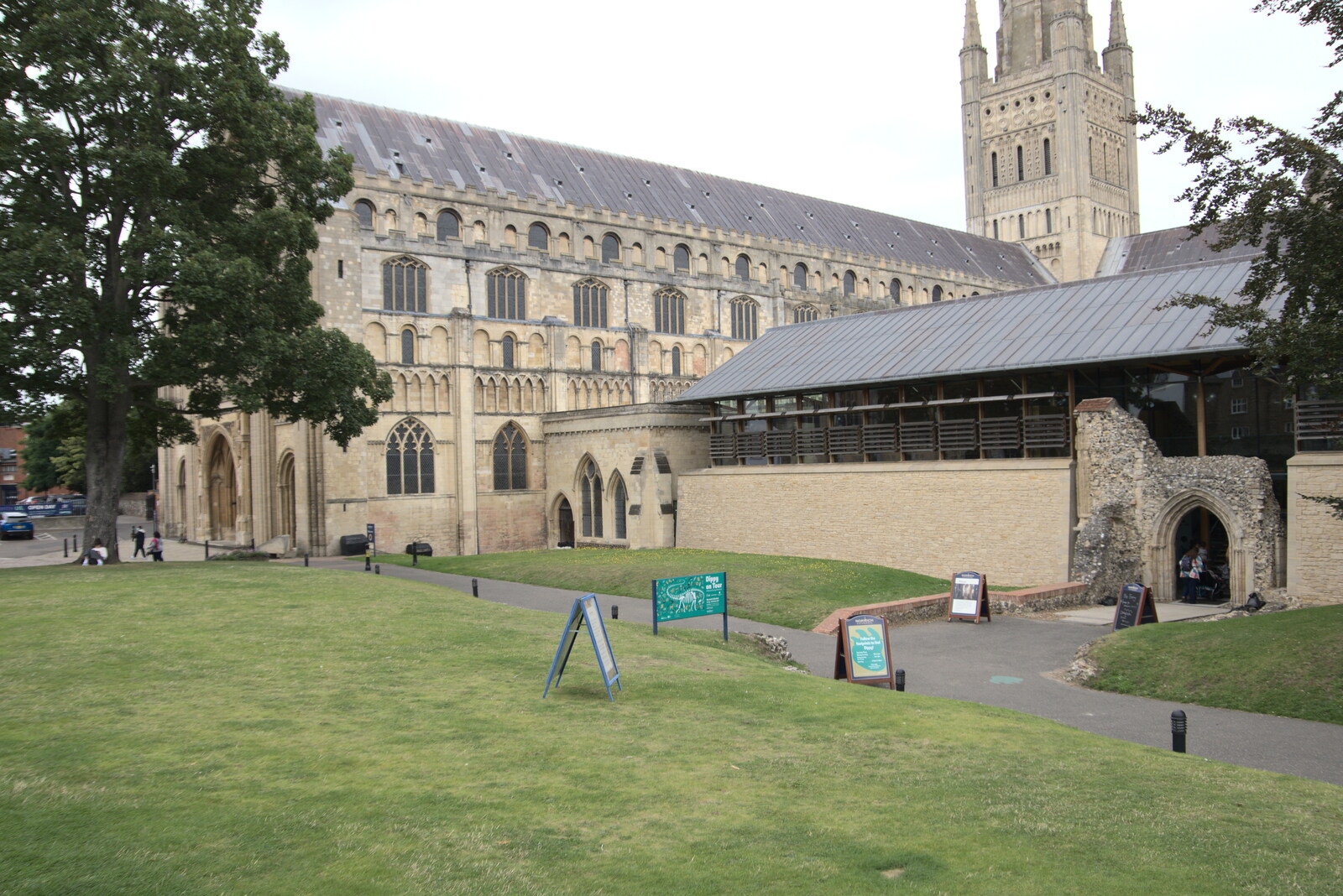 The cathedral's newish café area from Dippy and the City Dinosaur Trail, Norwich, Norfolk - 19th August 2021