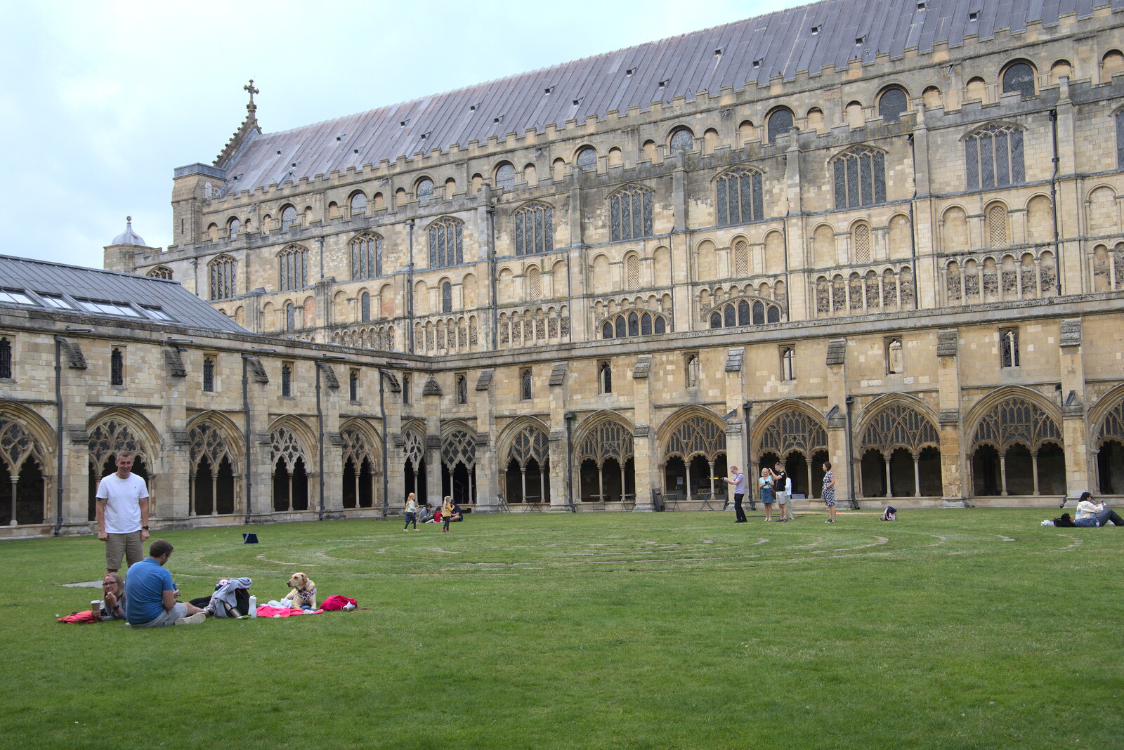 Picnic in the cloisters from Dippy and the City Dinosaur Trail, Norwich, Norfolk - 19th August 2021
