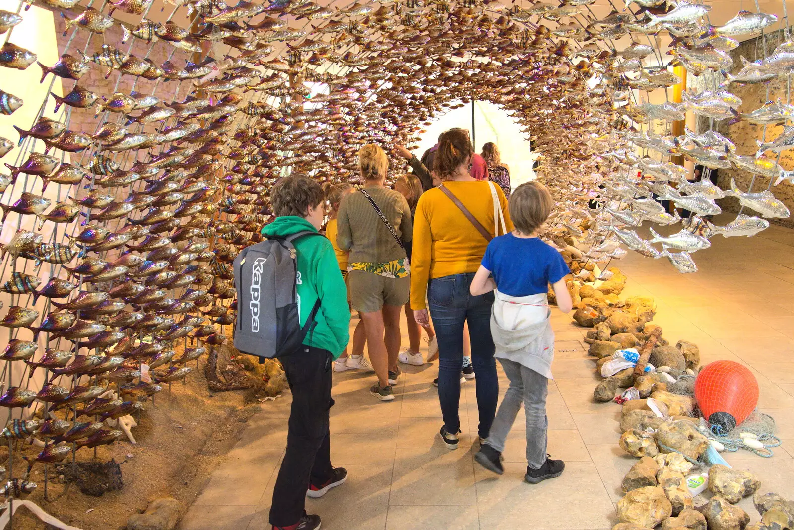 We walk through a thousand shiny fish, from Dippy and the City Dinosaur Trail, Norwich, Norfolk - 19th August 2021