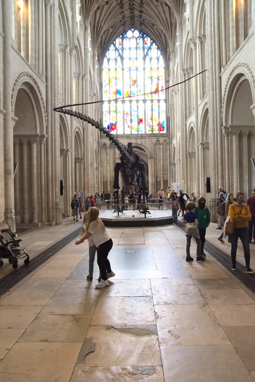 Dippy's tail whips around at the end, from Dippy and the City Dinosaur Trail, Norwich, Norfolk - 19th August 2021