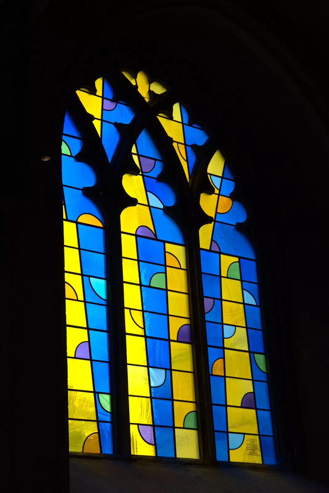 Modern stained glass, from Dippy and the City Dinosaur Trail, Norwich, Norfolk - 19th August 2021