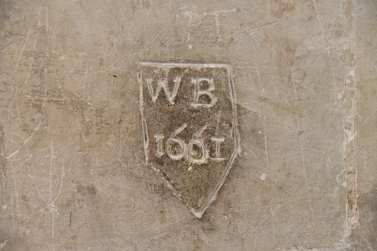 Graffiti from 1661, from Dippy and the City Dinosaur Trail, Norwich, Norfolk - 19th August 2021