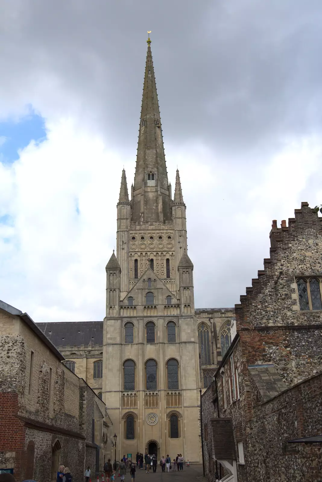 A view of the cathedral spire, from Dippy and the City Dinosaur Trail, Norwich, Norfolk - 19th August 2021