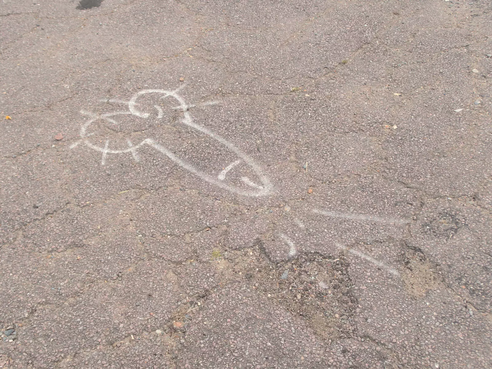 Schoolboy graffiti on the tarmac, from The BSCC at The Crown, Dickleburgh, Norfolk - 19th August 2021