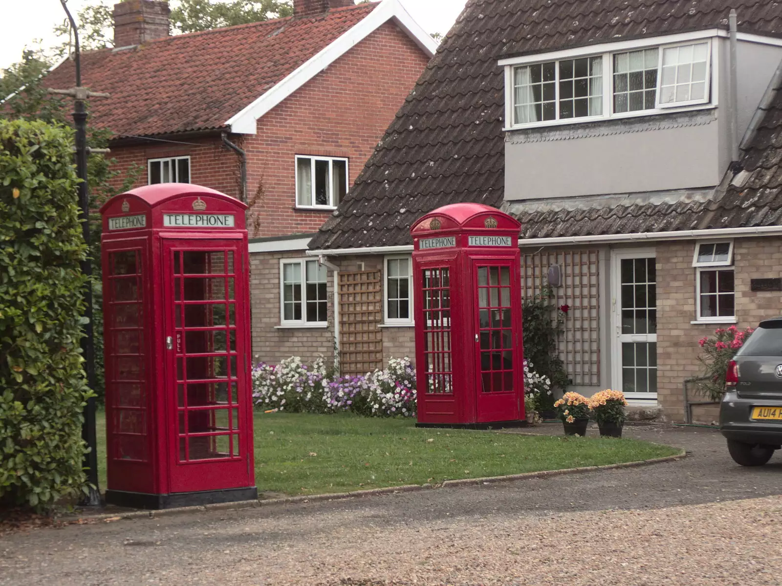 A K6, and a rarer K4 phonebox near Dickleburgh, from The BSCC at The Crown, Dickleburgh, Norfolk - 19th August 2021