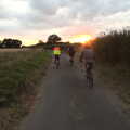 Setting sun on Back Lane, The BSCC at The Crown, Dickleburgh, Norfolk - 19th August 2021