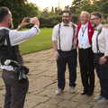 The official photographer takes a phone photo, Petay's Wedding Reception, Fanhams Hall, Ware, Hertfordshire - 20th August 2021