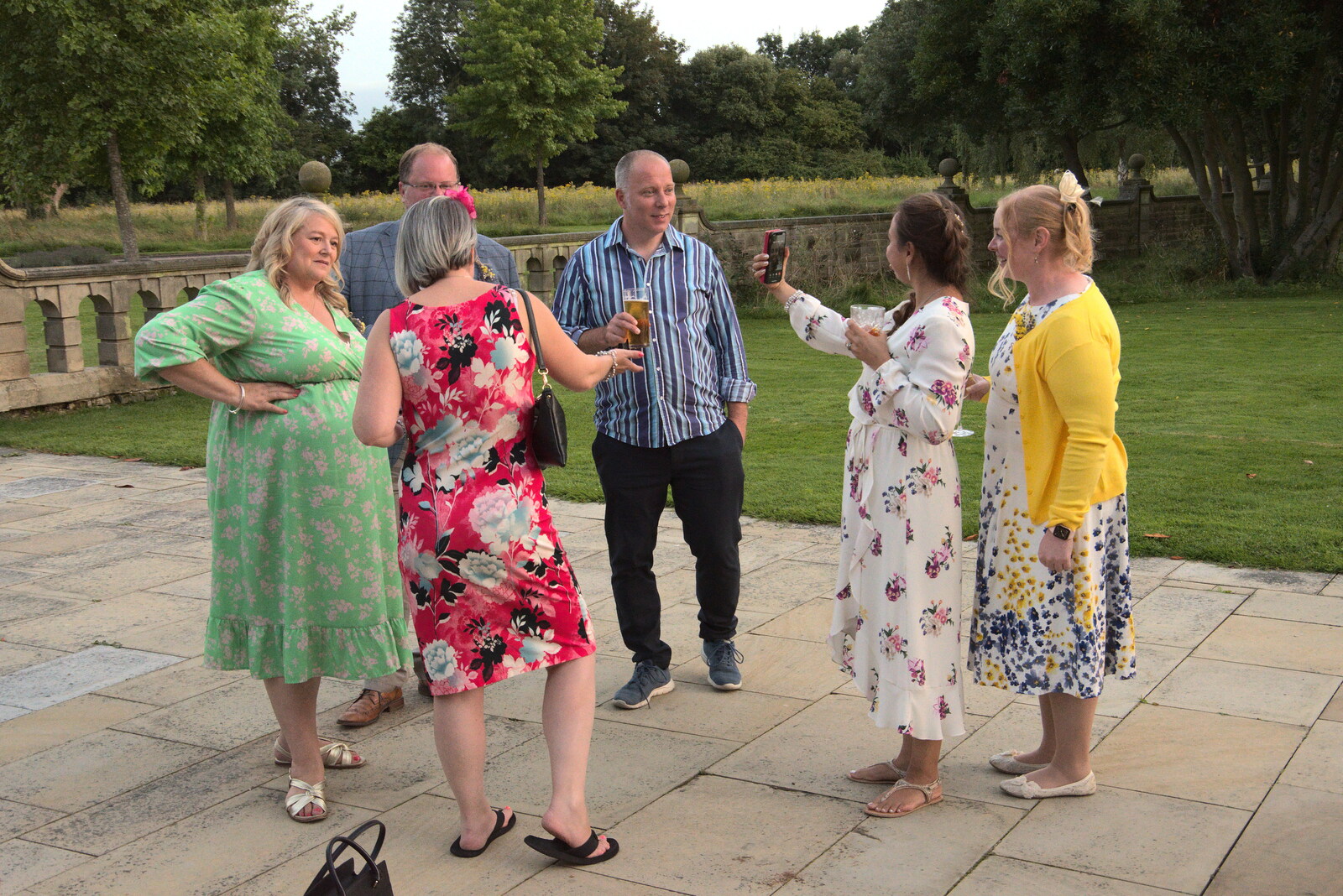 Out on the patio from Petay's Wedding Reception, Fanhams Hall, Ware, Hertfordshire - 20th August 2021