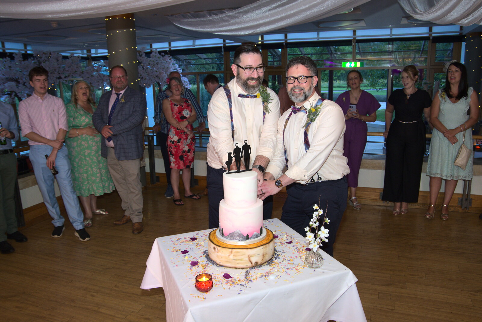 The cake is cut from Petay's Wedding Reception, Fanhams Hall, Ware, Hertfordshire - 20th August 2021