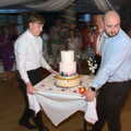 The cake is hauled off, Petay's Wedding Reception, Fanhams Hall, Ware, Hertfordshire - 20th August 2021