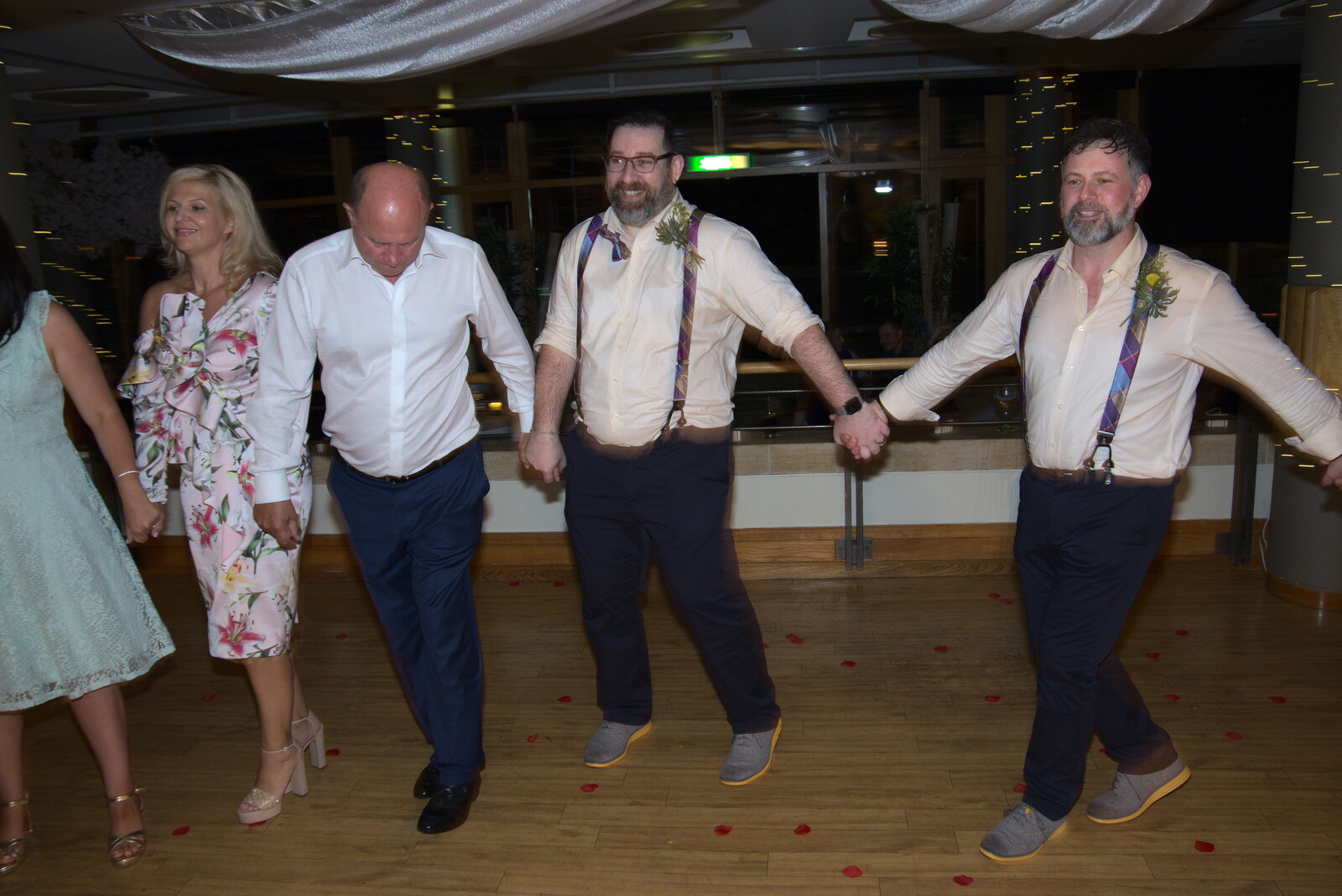 A traditional Croatian dance breaks out from Petay's Wedding Reception, Fanhams Hall, Ware, Hertfordshire - 20th August 2021