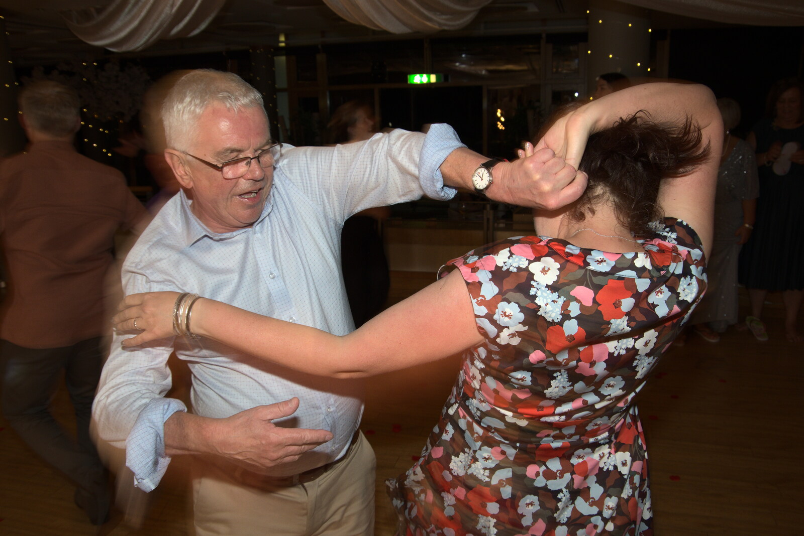 Isobel's in a bit of a spin from Petay's Wedding Reception, Fanhams Hall, Ware, Hertfordshire - 20th August 2021