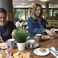 Isobel and Janet do breakfast, Petay's Wedding Reception, Fanhams Hall, Ware, Hertfordshire - 20th August 2021