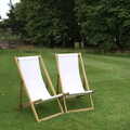A pair of deck chairs on the lawn, Petay's Wedding Reception, Fanhams Hall, Ware, Hertfordshire - 20th August 2021