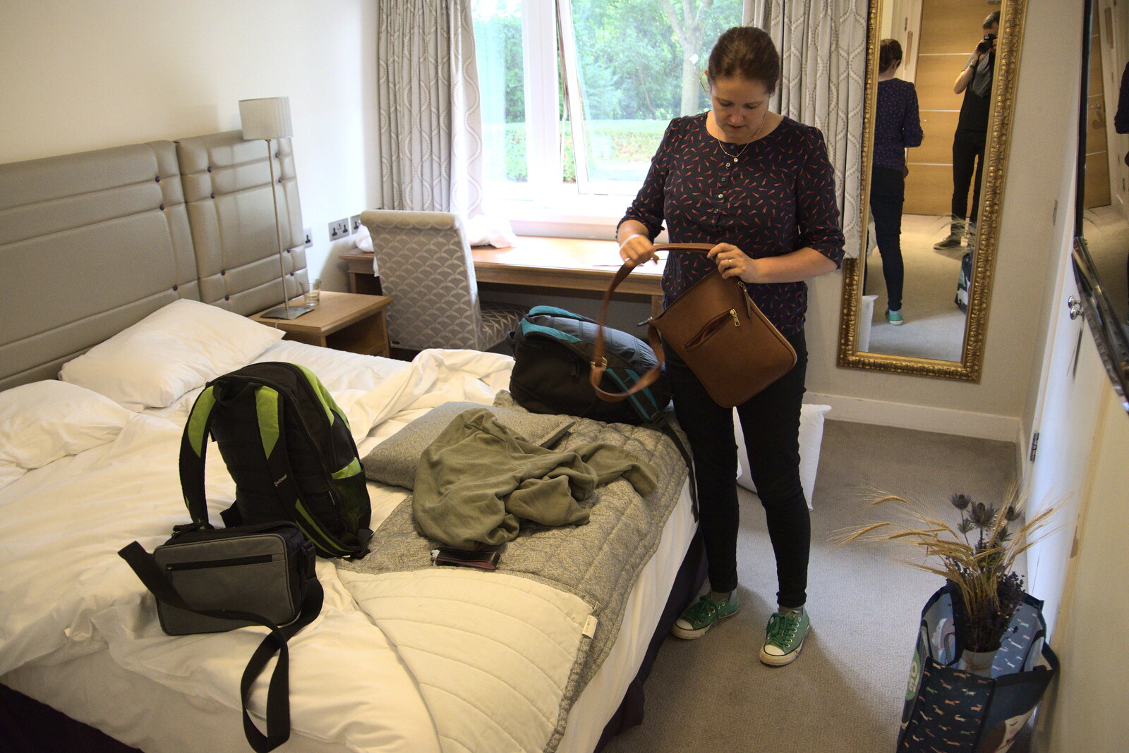 Back in the room, we pack up our things from Petay's Wedding Reception, Fanhams Hall, Ware, Hertfordshire - 20th August 2021