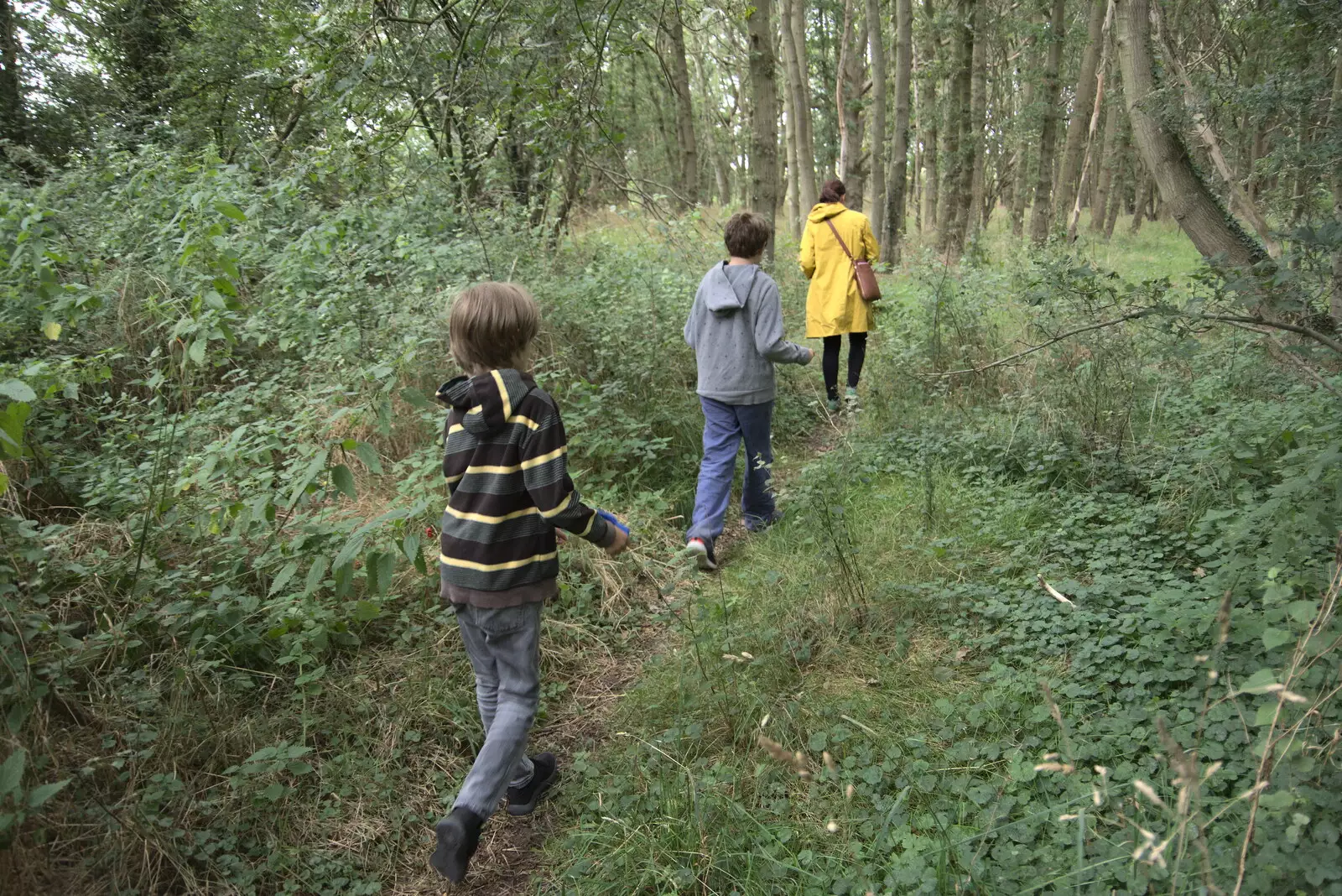 We walk through the woods at Billingford Common, from An Open Day at the Windmill, Billingford, Norfolk - 21st August 2021