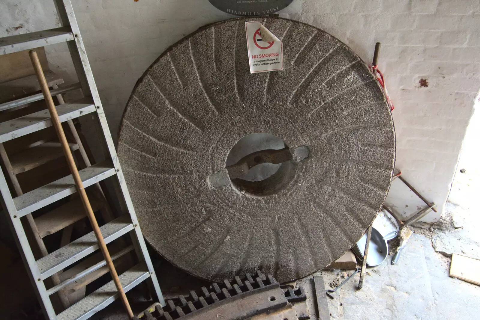 A spare millstone, from An Open Day at the Windmill, Billingford, Norfolk - 21st August 2021