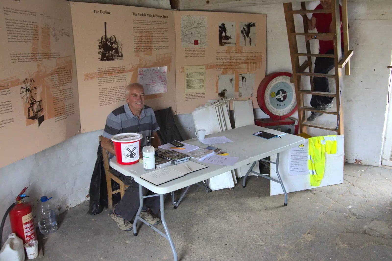 The dude on the ticket desk, from An Open Day at the Windmill, Billingford, Norfolk - 21st August 2021