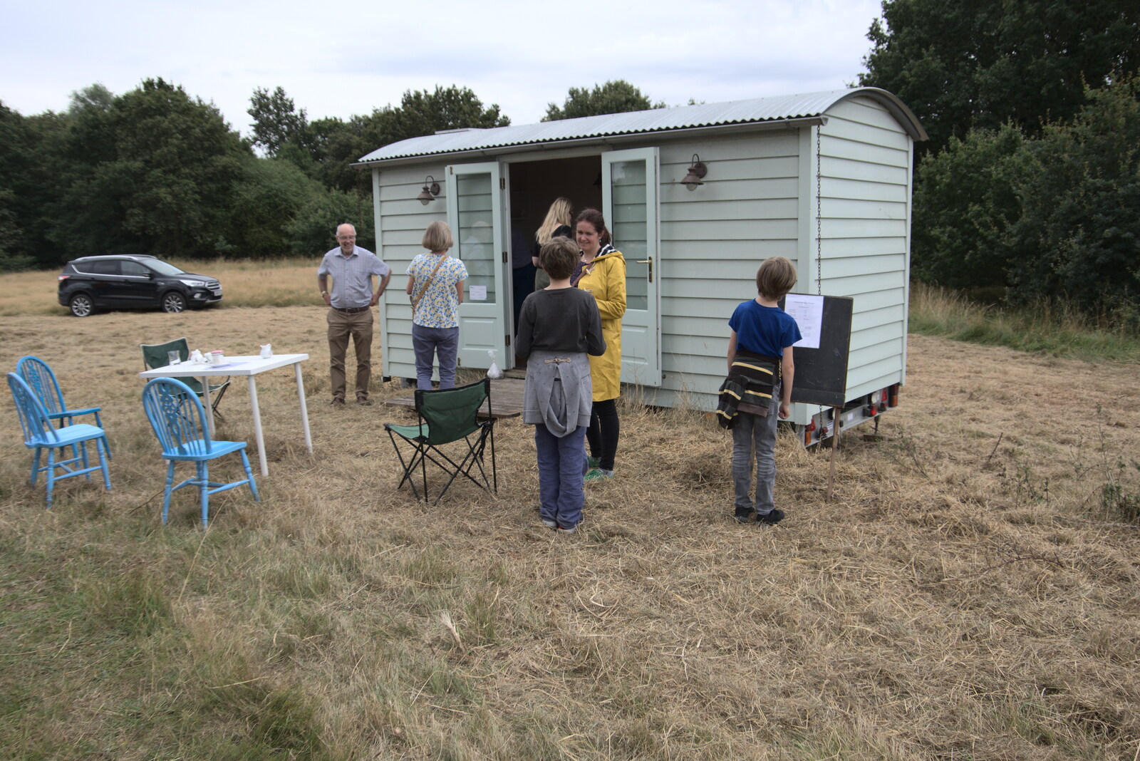 The shepherd hut café from An Open Day at the Windmill, Billingford, Norfolk - 21st August 2021