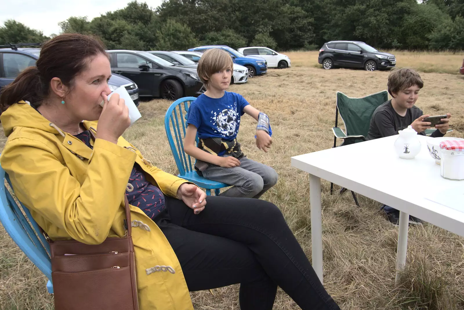 We stop for a drink, from An Open Day at the Windmill, Billingford, Norfolk - 21st August 2021