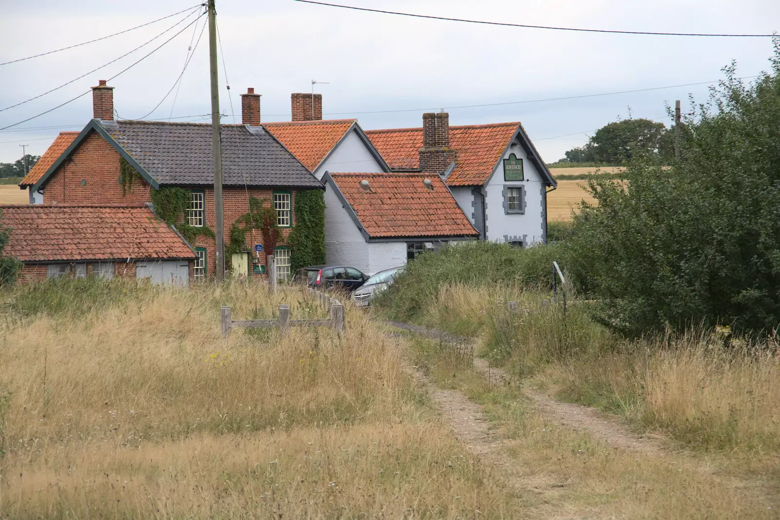 The Horseshoes pub and the old post office, from An Open Day at the Windmill, Billingford, Norfolk - 21st August 2021