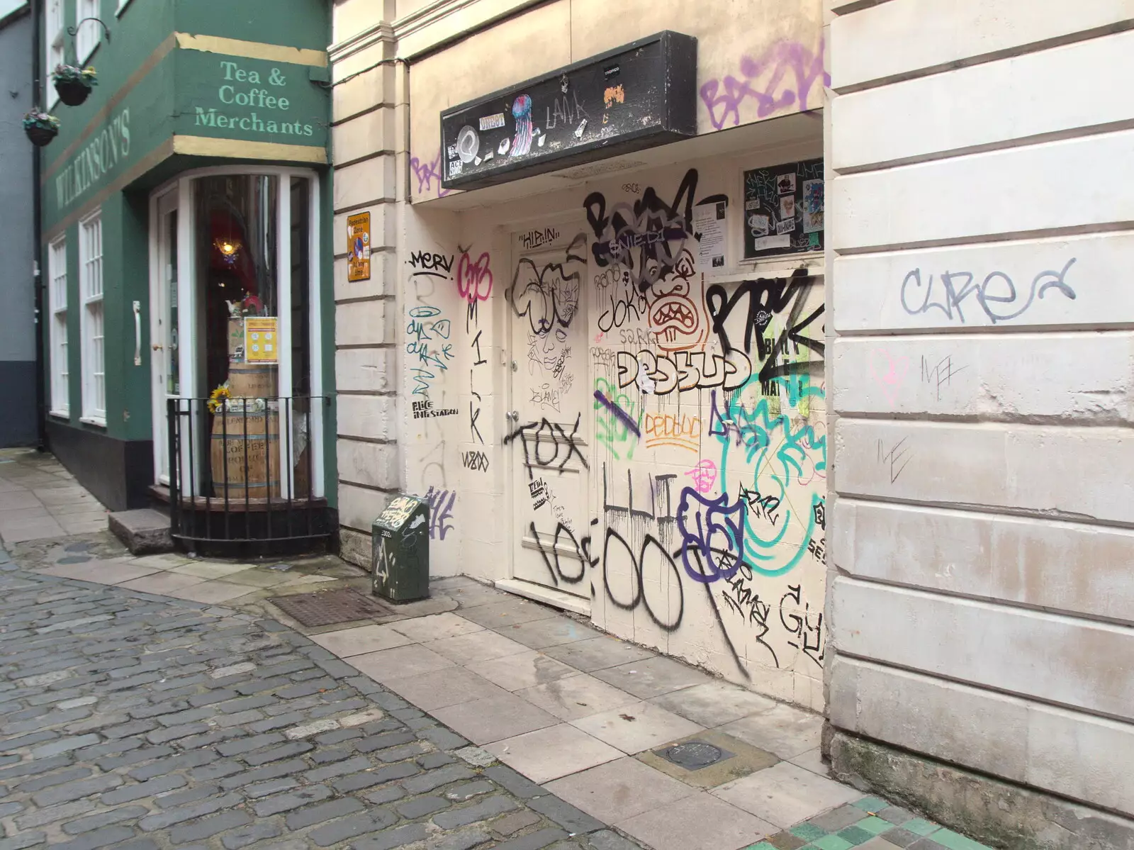 Graffiti in a doorway, from Head Out Not Home: A Music Day, Norwich, Norfolk - 22nd August 2021