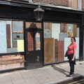 Isobel outside a boarded-up shop, Head Out Not Home: A Music Day, Norwich, Norfolk - 22nd August 2021