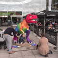 A rainbow dinosaur outside The Forum, Head Out Not Home: A Music Day, Norwich, Norfolk - 22nd August 2021