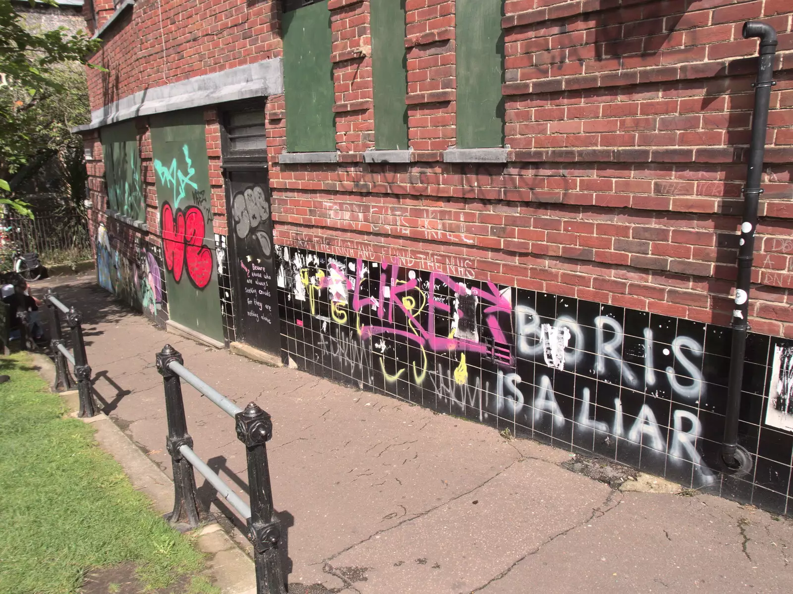 Graffiti on the Pottergate wall, from Head Out Not Home: A Music Day, Norwich, Norfolk - 22nd August 2021