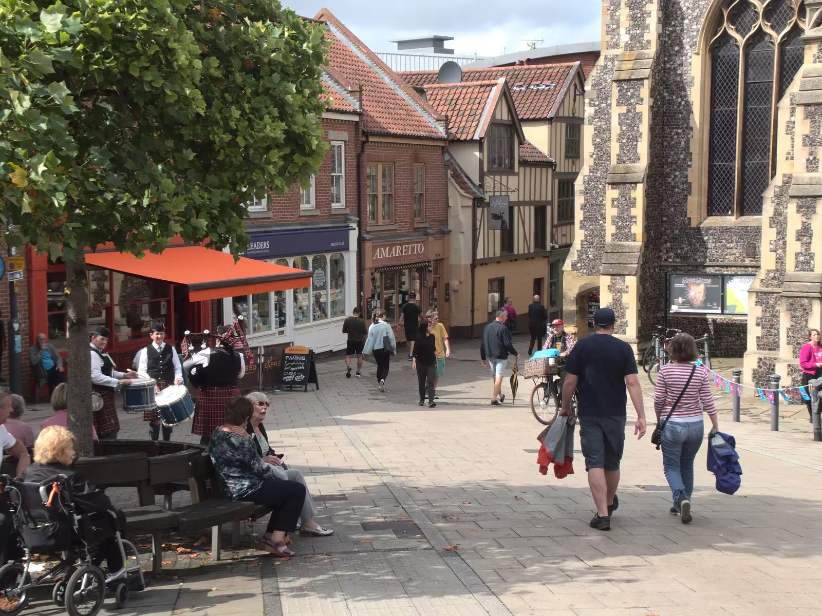 Looking down St. George's Street, from Head Out Not Home: A Music Day, Norwich, Norfolk - 22nd August 2021