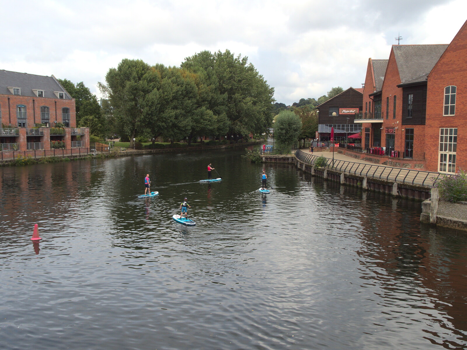 Paddleboarders on the Wensum from Head Out Not Home: A Music Day, Norwich, Norfolk - 22nd August 2021