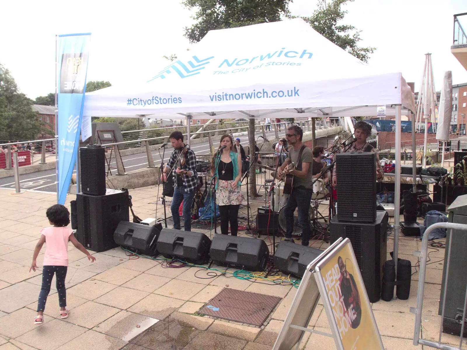 Another band plays on Riverside, from Head Out Not Home: A Music Day, Norwich, Norfolk - 22nd August 2021