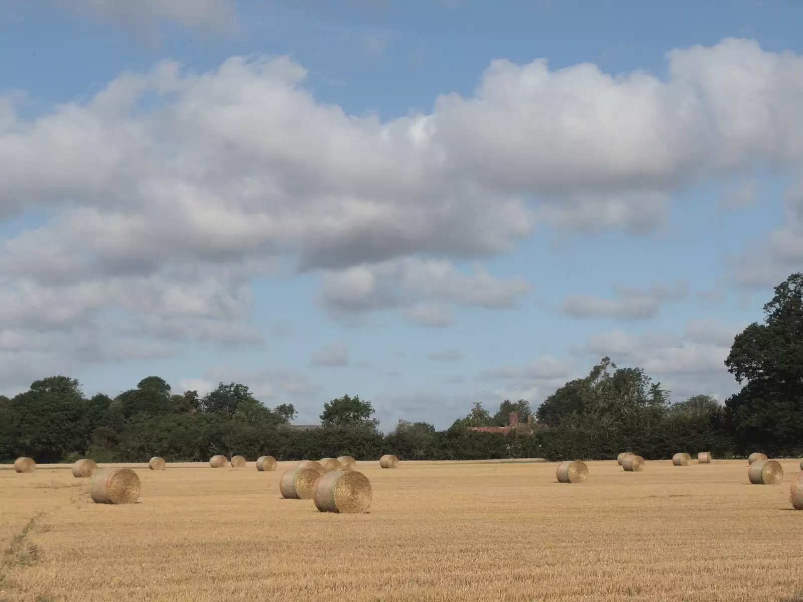 Round bales in a field near Braiseworth, from Maui Waui Festival, Hill Farm, Gressenhall, Norfolk - 28th August 2021