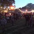 Harry runs around with a green hat on, Maui Waui Festival, Hill Farm, Gressenhall, Norfolk - 28th August 2021