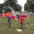 The boys make long bubbles, Maui Waui Festival, Hill Farm, Gressenhall, Norfolk - 28th August 2021