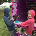 Fred and Harry are on the rifle range, Maui Waui Festival, Hill Farm, Gressenhall, Norfolk - 28th August 2021
