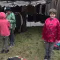 Fred tries on a Chinese shirt, Maui Waui Festival, Hill Farm, Gressenhall, Norfolk - 28th August 2021