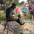 Nosher and Fred sign up to do spoon carving, Maui Waui Festival, Hill Farm, Gressenhall, Norfolk - 28th August 2021