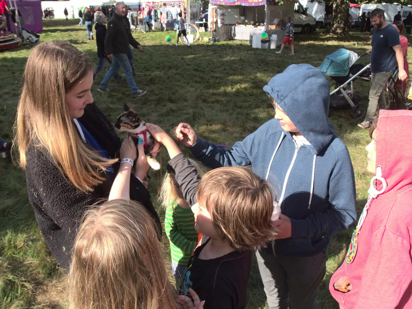 Someone takes their cat for a walk, from Maui Waui Festival, Hill Farm, Gressenhall, Norfolk - 28th August 2021