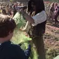 Fred gets some green paint, Maui Waui Festival, Hill Farm, Gressenhall, Norfolk - 28th August 2021