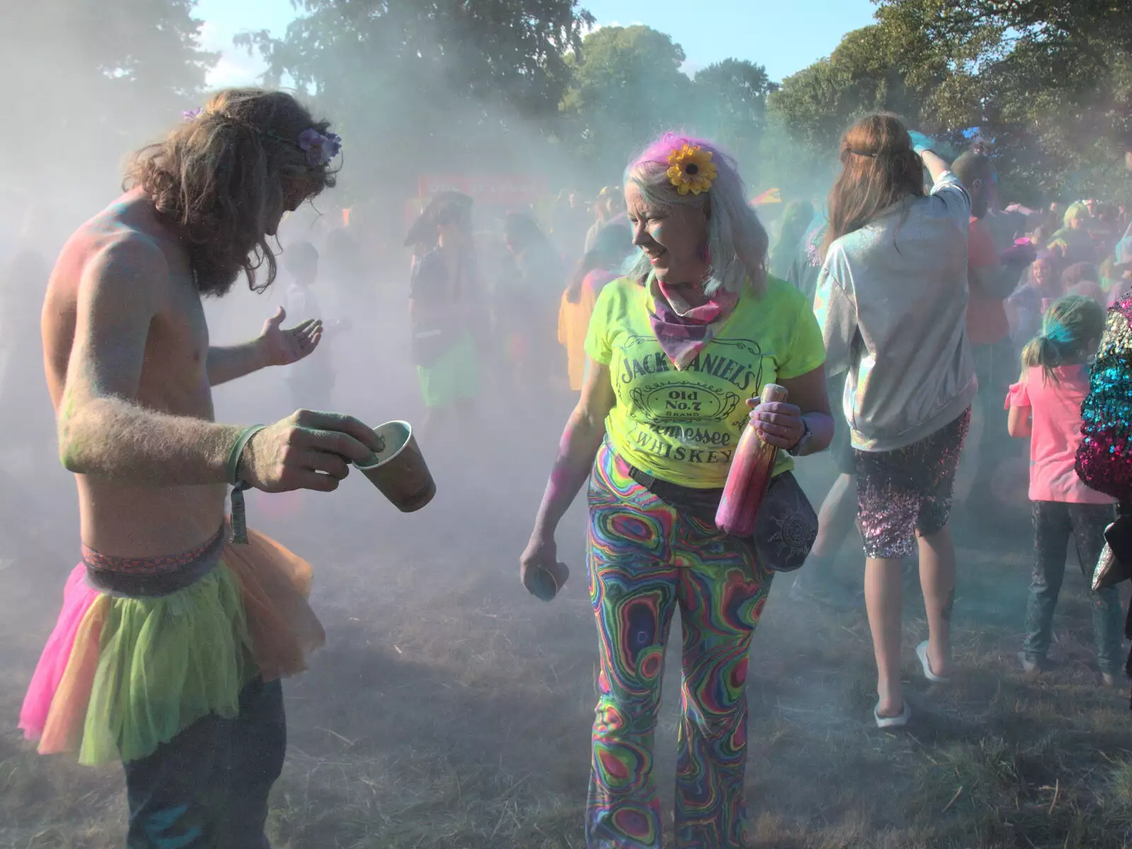 A dude in a tutu, from Maui Waui Festival, Hill Farm, Gressenhall, Norfolk - 28th August 2021