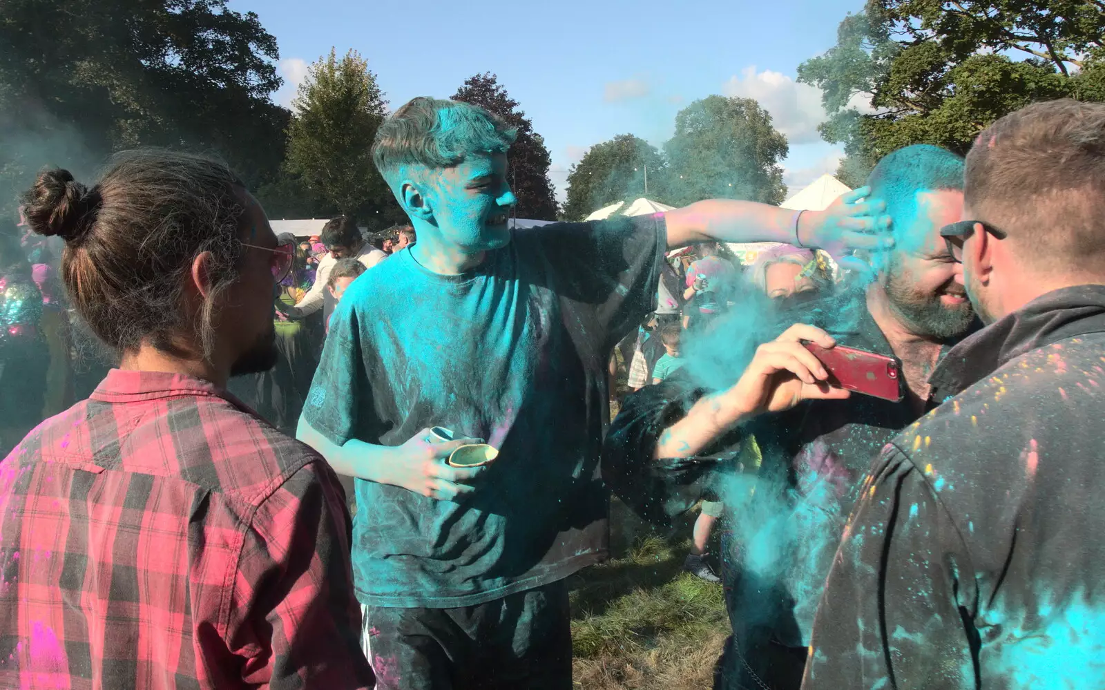 Blue Man, from Maui Waui Festival, Hill Farm, Gressenhall, Norfolk - 28th August 2021