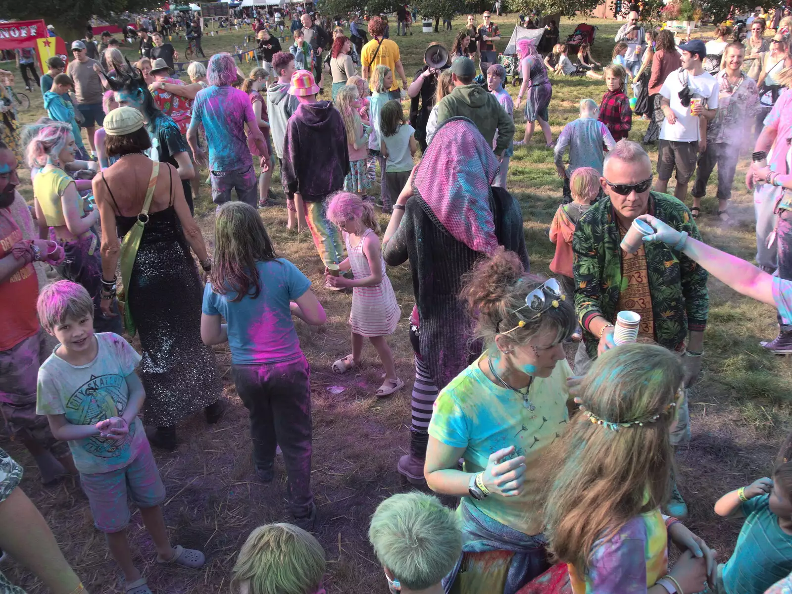 After the paint fight, from Maui Waui Festival, Hill Farm, Gressenhall, Norfolk - 28th August 2021