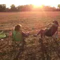 Allyson and Isobel have a late-evening drink, Maui Waui Festival, Hill Farm, Gressenhall, Norfolk - 28th August 2021