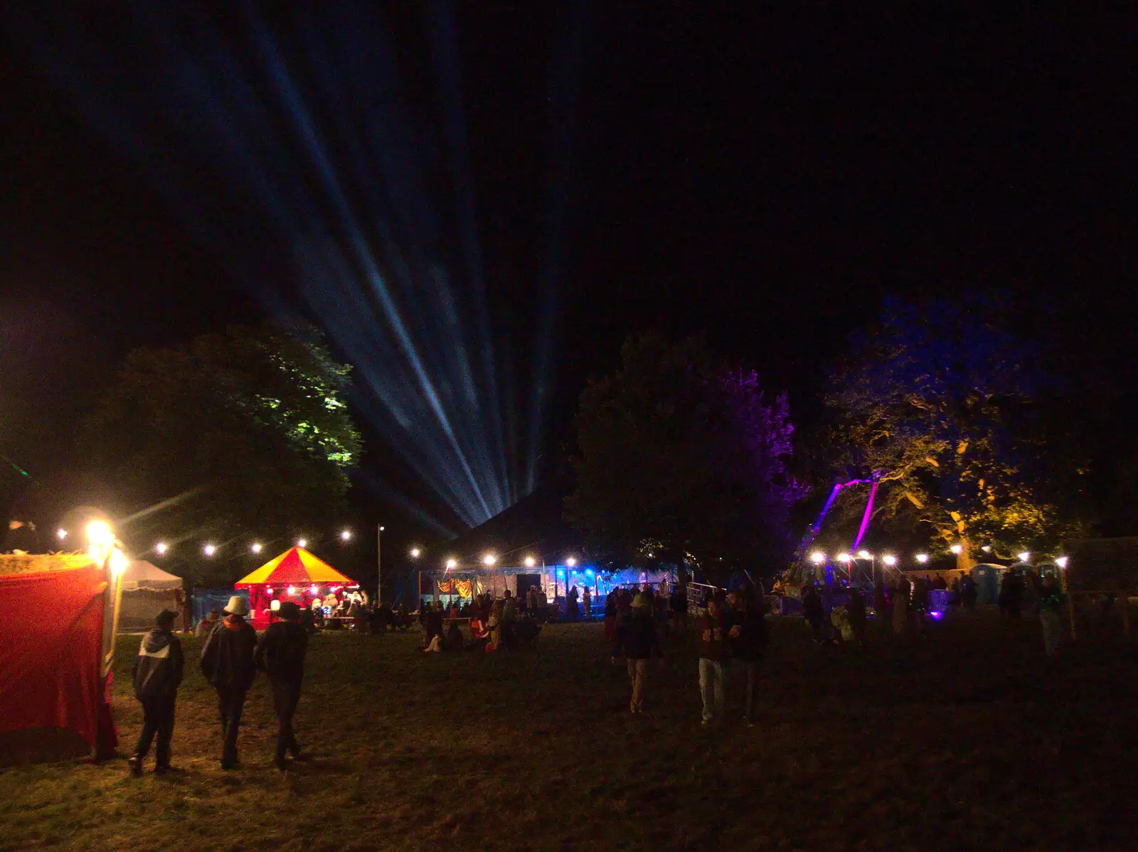 The festival at night, from Maui Waui Festival, Hill Farm, Gressenhall, Norfolk - 28th August 2021