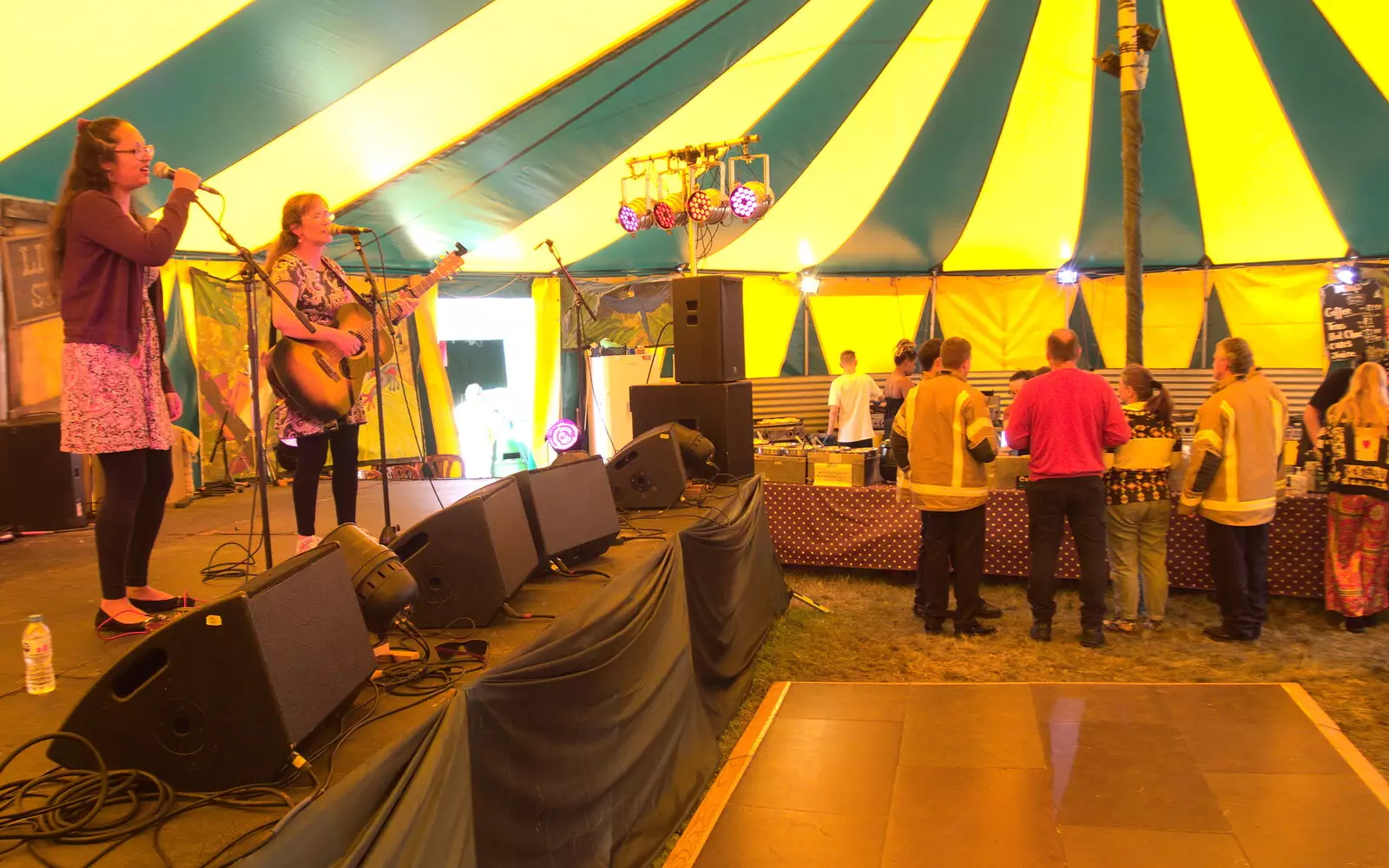 The Rye Sisters play in the café tent, from Maui Waui Festival, Hill Farm, Gressenhall, Norfolk - 28th August 2021