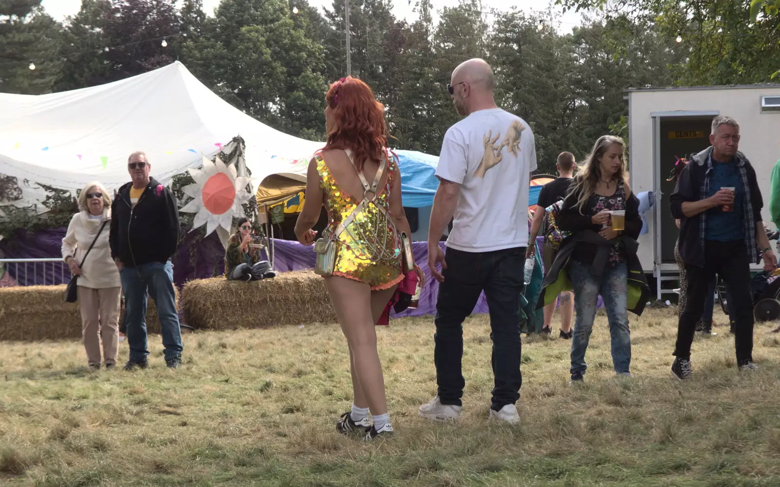 Sparkly gold dress, from Maui Waui Festival, Hill Farm, Gressenhall, Norfolk - 28th August 2021