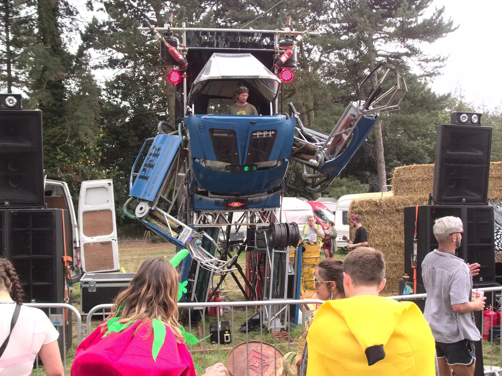 The Outer Limits DJ booth is a transformer, from Maui Waui Festival, Hill Farm, Gressenhall, Norfolk - 28th August 2021